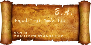 Bogdányi Amália névjegykártya